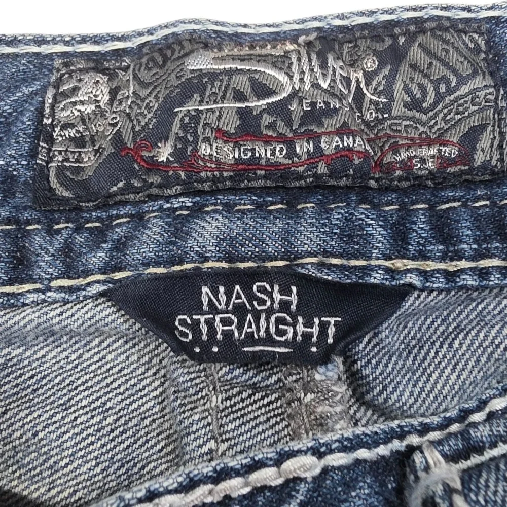 Silver Jeans Co Nash Straight Leg Mens Blue Denim Jeans 34x34 Medium Wash
